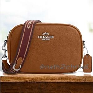 Coach Mini Jamie Camera Crossbody Bag in Pebble Leather - Brown / Camel EUC.